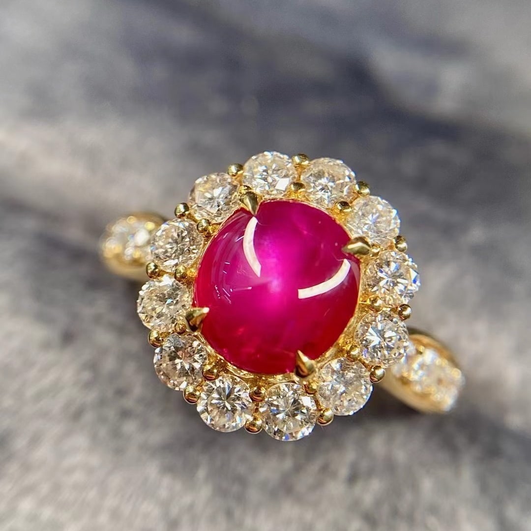 14k Gold 3.87 Ctw Natural Ruby & Diamond Ring - 5