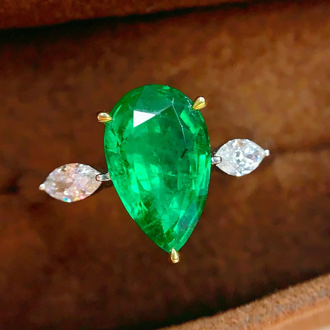 14k Gold 2.78 Ct Natural Emerald & Diamond Ring - 5