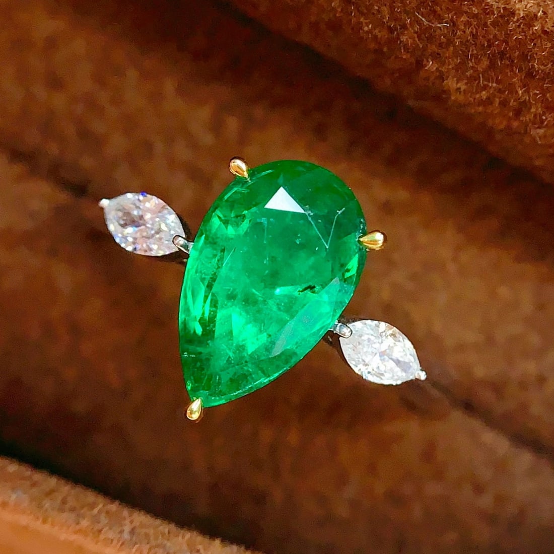 14k Gold 2.78 Ct Natural Emerald & Diamond Ring - 6