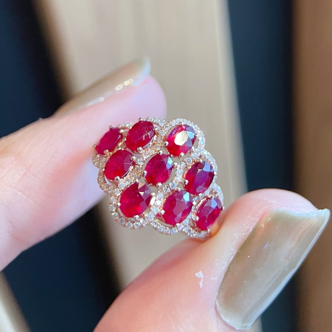 14k Gold 1.91 Ctw Natural Ruby & Diamond Ring - 2
