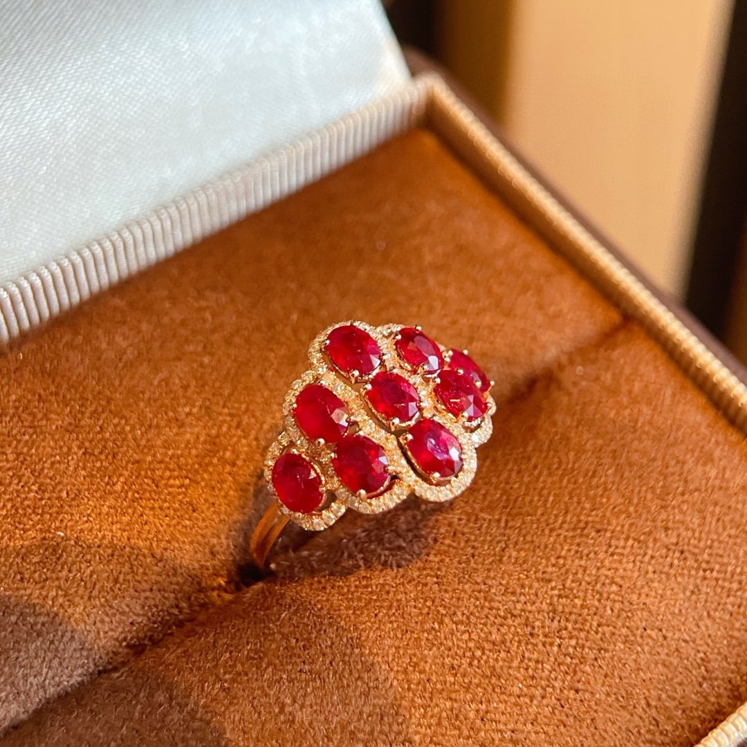 14k Gold 1.91 Ctw Natural Ruby & Diamond Ring - 3