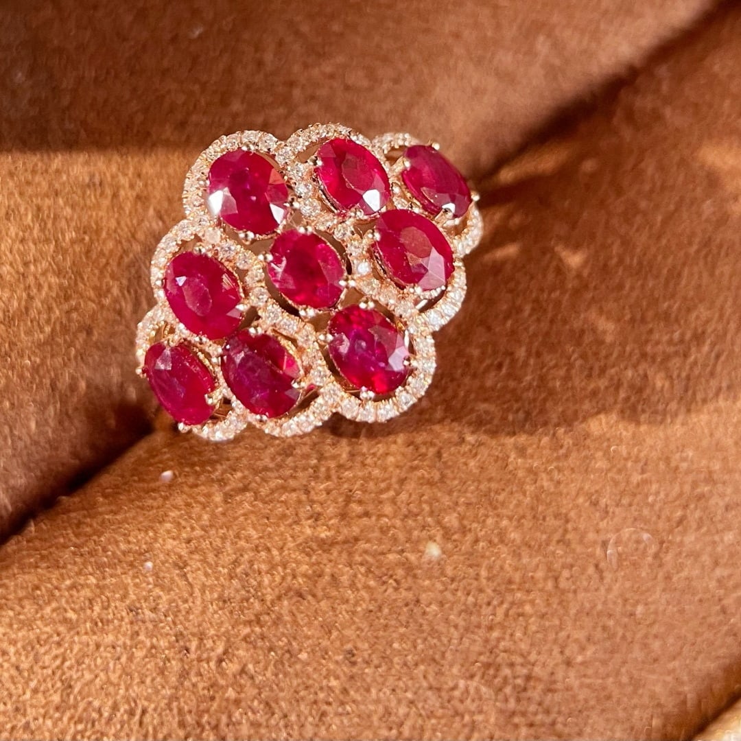 14k Gold 1.91 Ctw Natural Ruby & Diamond Ring - 4