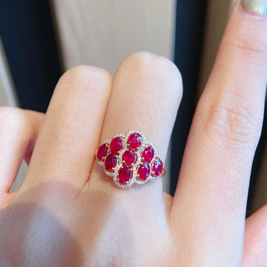 14k Gold 1.91 Ctw Natural Ruby & Diamond Ring - 5