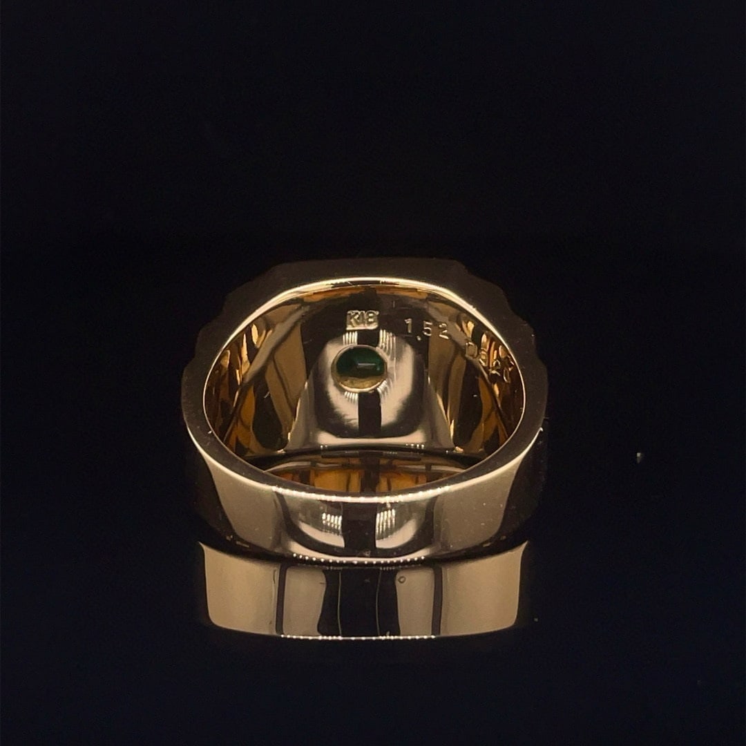 14k Gold 1.72 Ctw Natural Emerald & Diamond Ring - 4