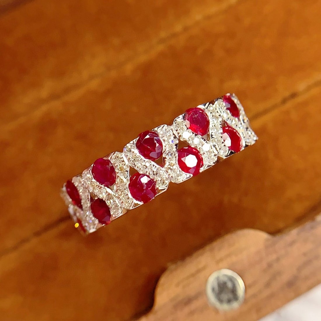 14k Gold 1.50 Ct Natural Ruby & Diamond Ring - 5