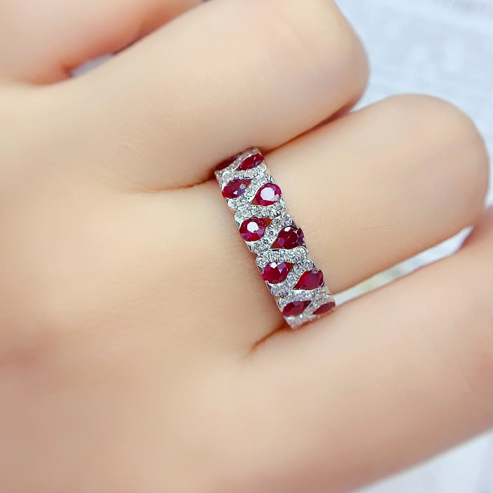 14k Gold 1.50 Ct Natural Ruby & Diamond Ring - 7