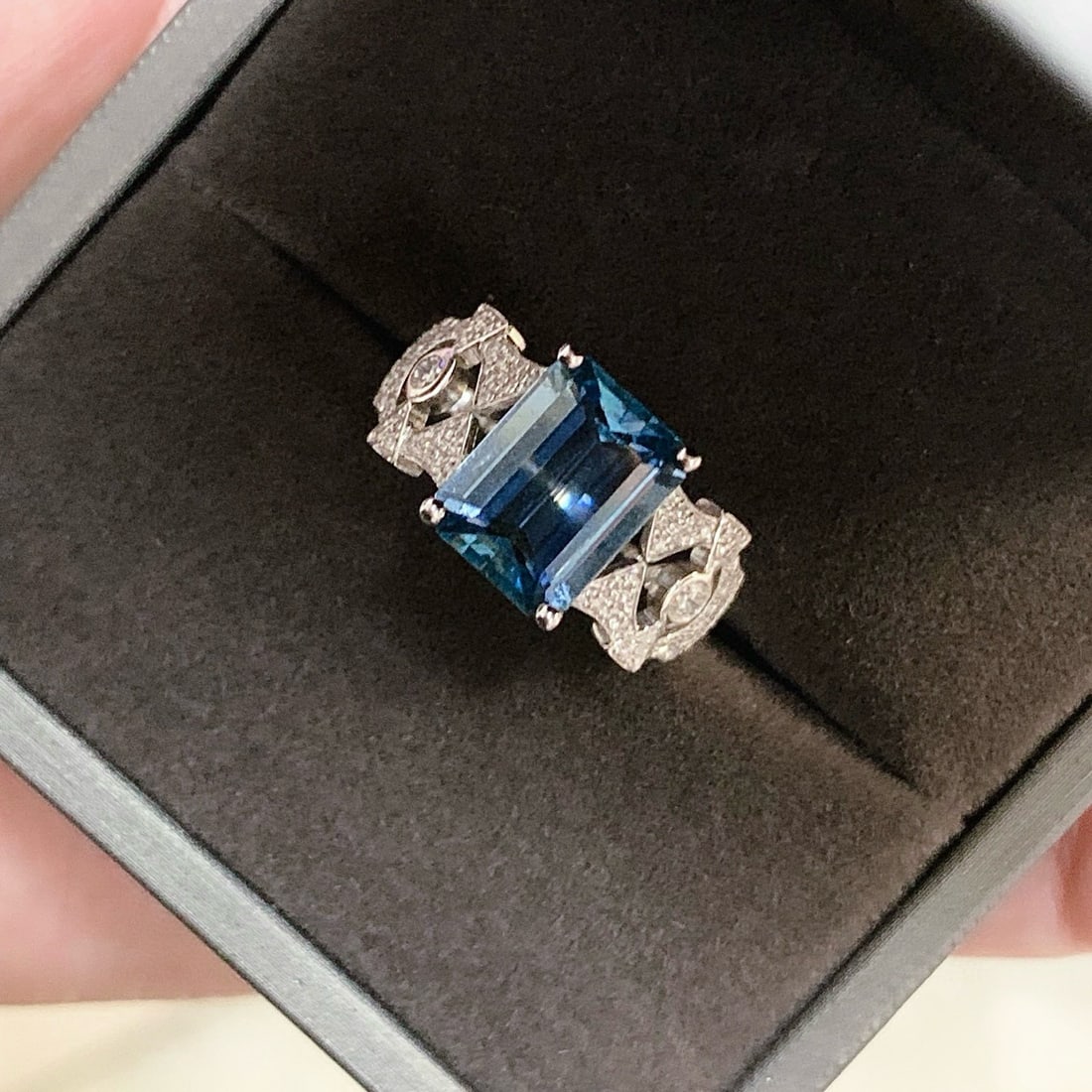 14k Gold 2.43 Ct Natural Aquamarine & Diamond Ring - 5