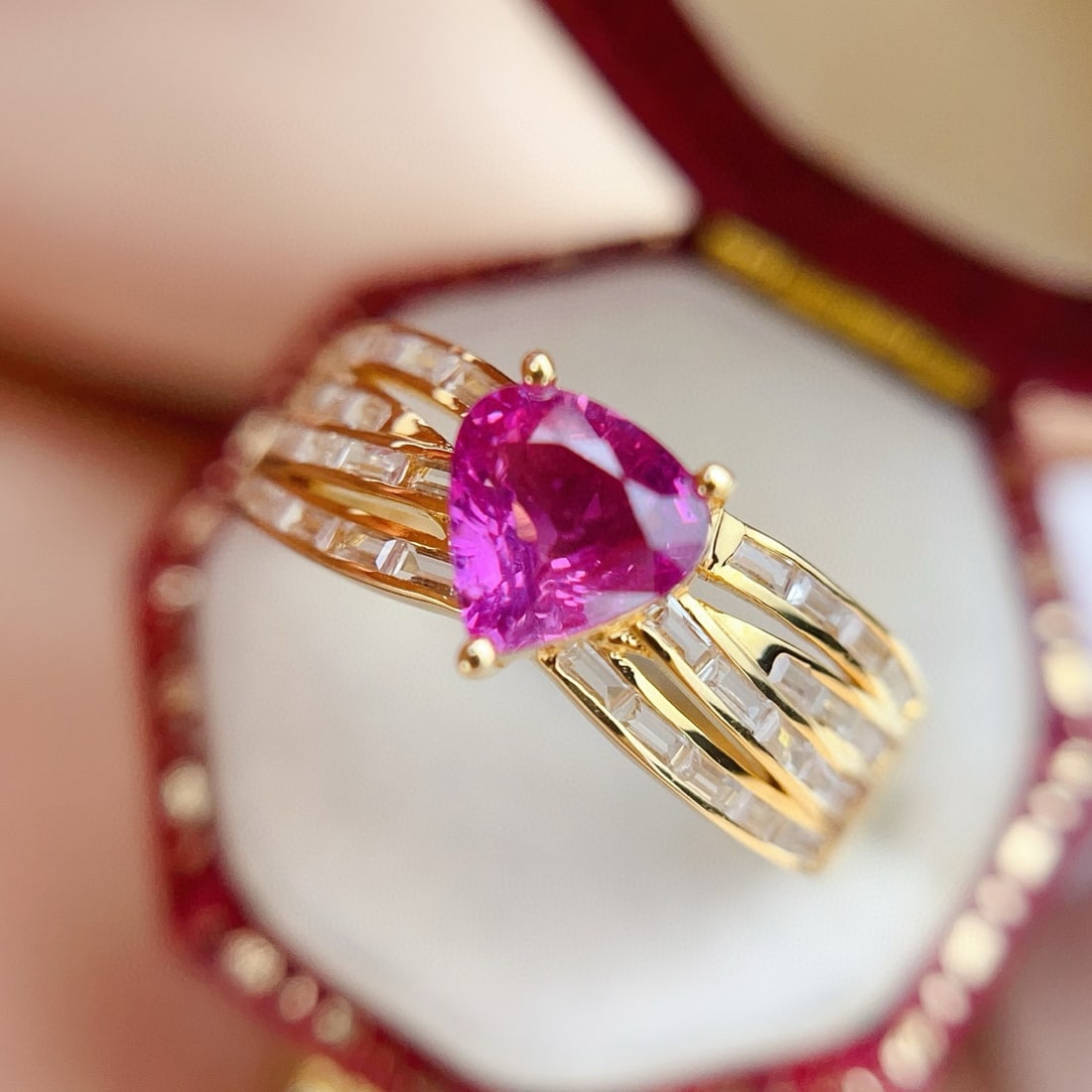 14k Gold 1.1 Ct Natural Ruby & Sapphire Ring (1 of 7)