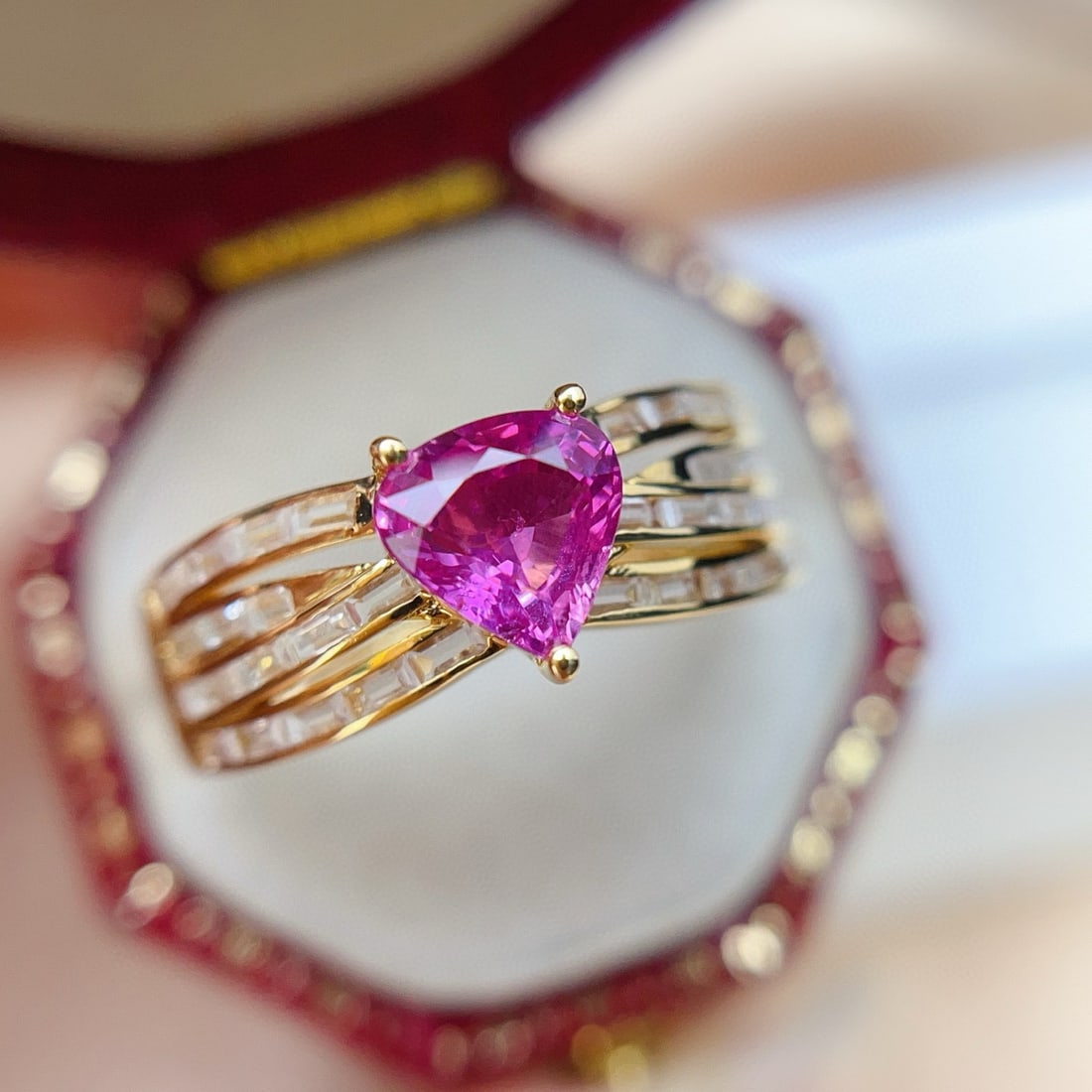 14k Gold 1.1 Ct Natural Ruby & Sapphire Ring - 3