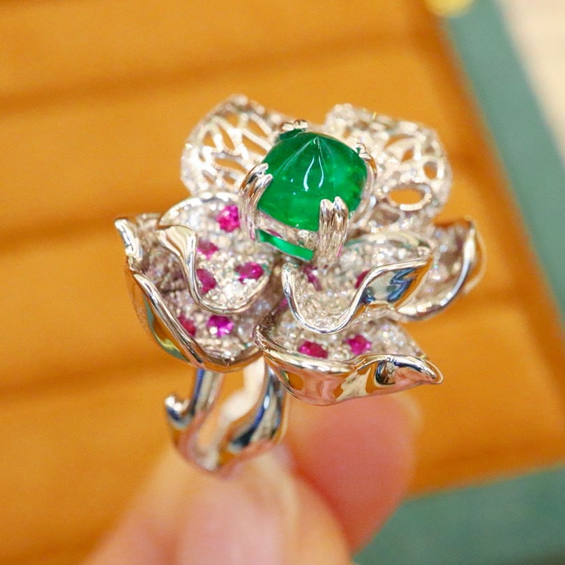 14k Gold 1.97 Ctw Natural Emerald & Diamond Ring - 3