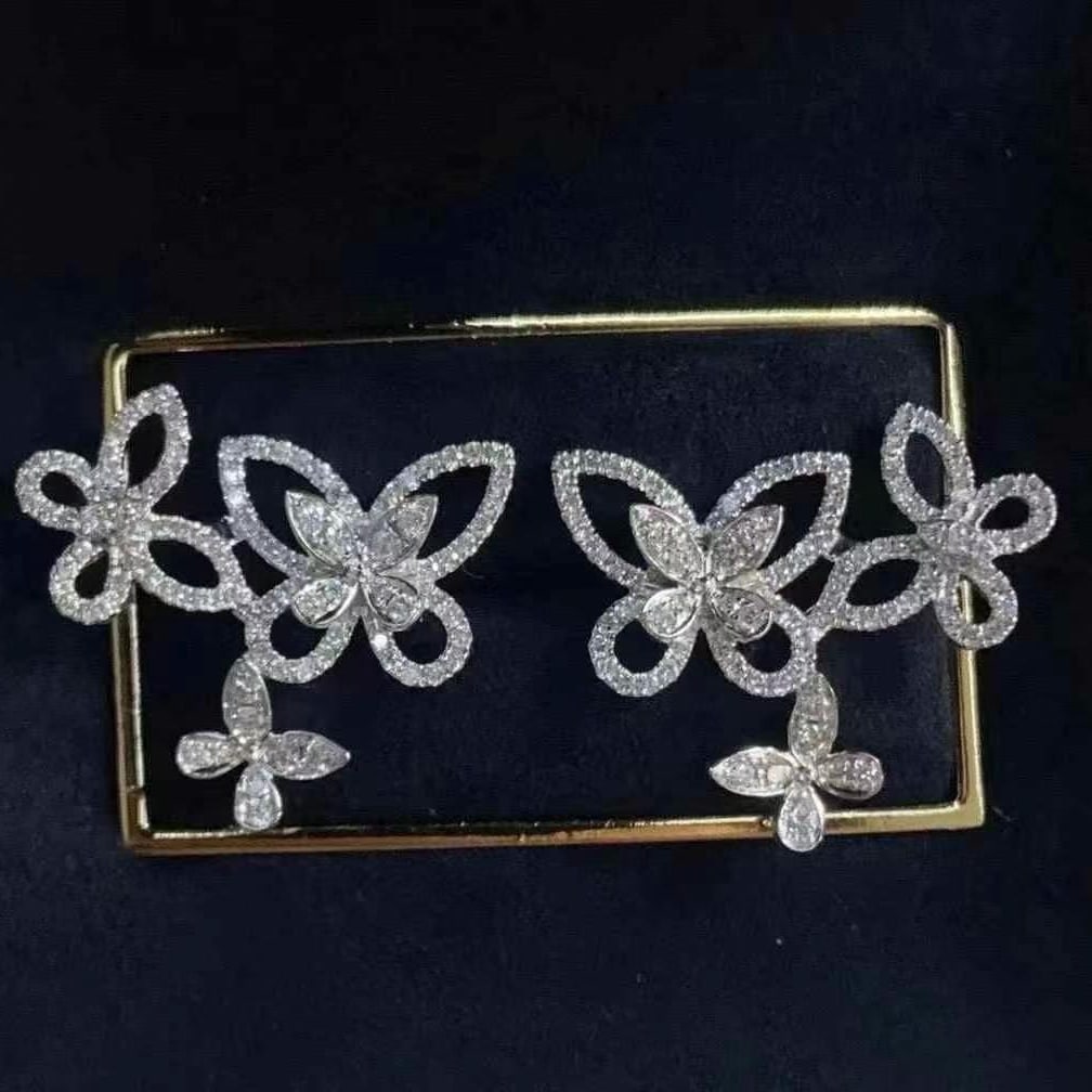 14k Gold 1 Ct Natural H Diamond Earrings: Ref:231002041 // gold content:14k gold // main gemstone:diamond // shape:round // carat weight:1ct // clarity grade:vs-si // color:h // treatment:natural // cut grade:g // Condition: New Low