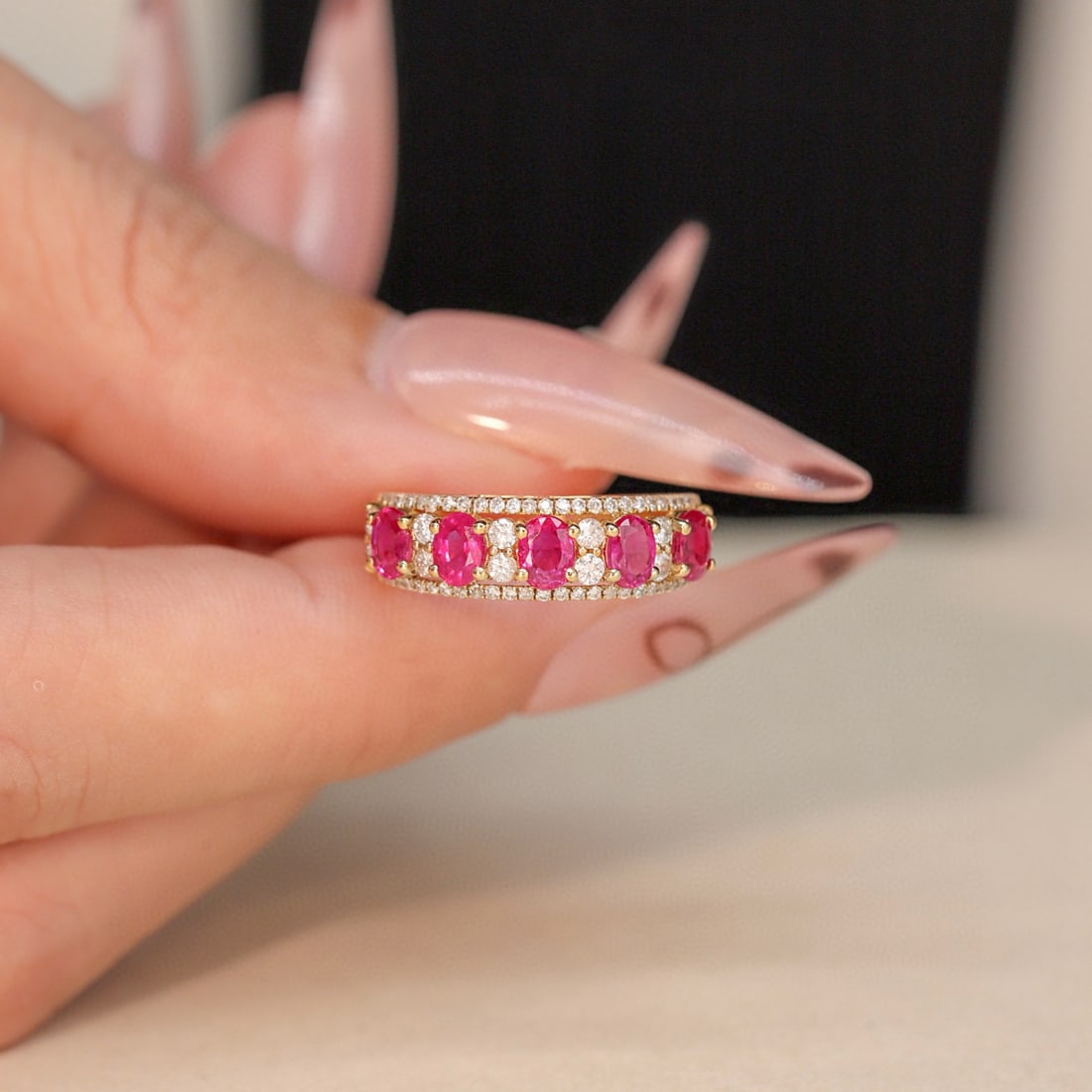 14k Gold 1.69 Ctw Natural Ruby & Diamond Ring - 4