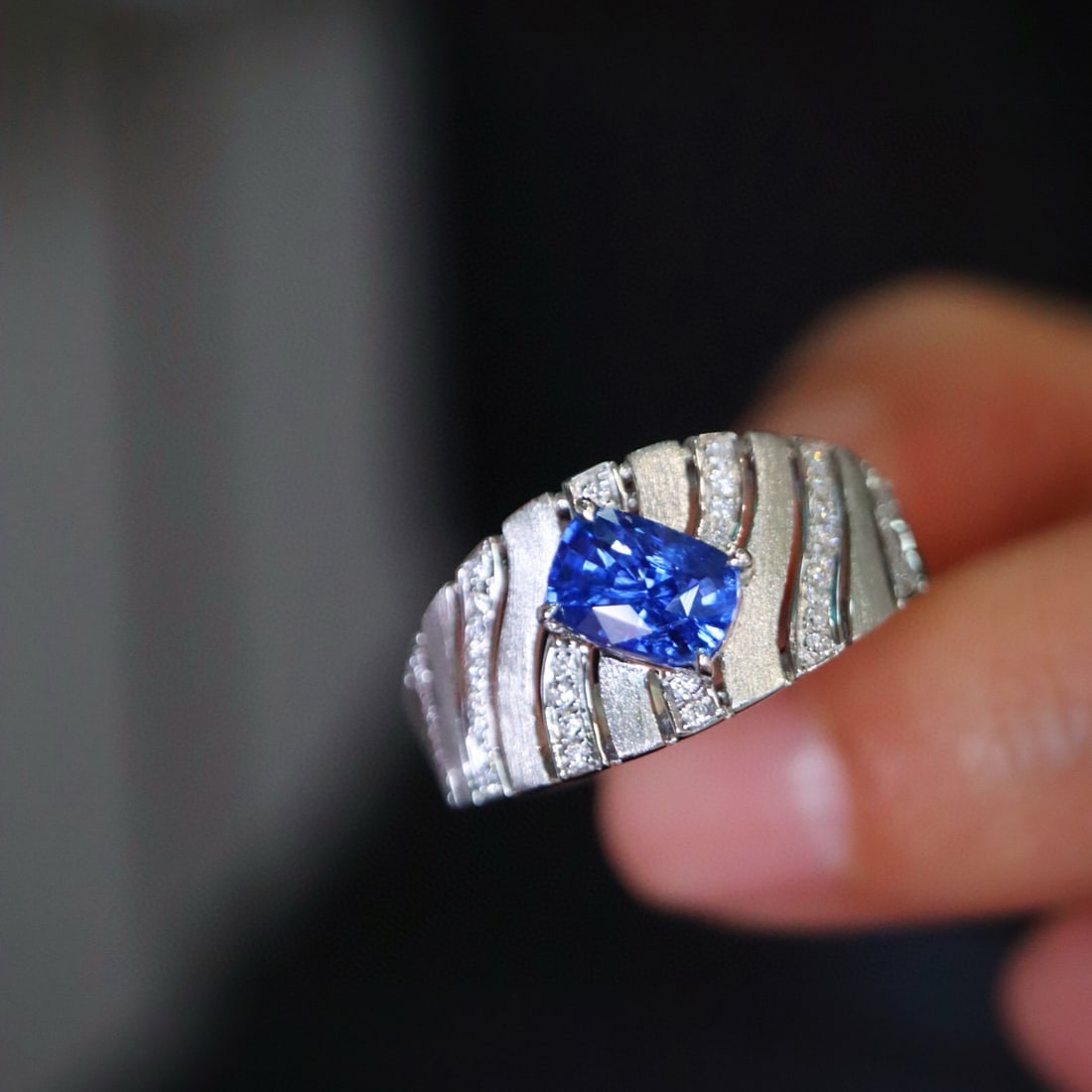 14k Gold 1.20 Ctw Natural Sapphire & Diamond Ring (1 of 7)