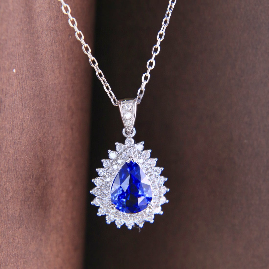 14k Gold 1.76 Ctw Natural Sapphire & Diamond Pendant( Without Chain ) - 6