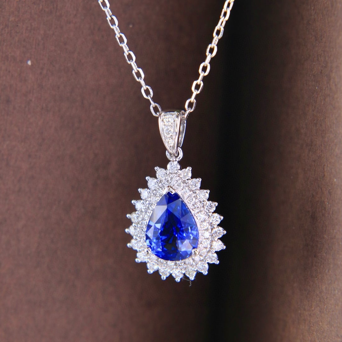 14k Gold 1.76 Ctw Natural Sapphire & Diamond Pendant( Without Chain ) - 7