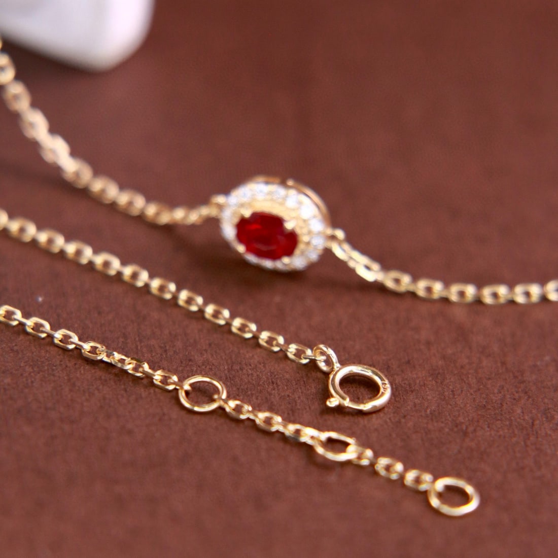 14k Gold 0.41 Ctw Natural Ruby & Diamond Bracelet - 2