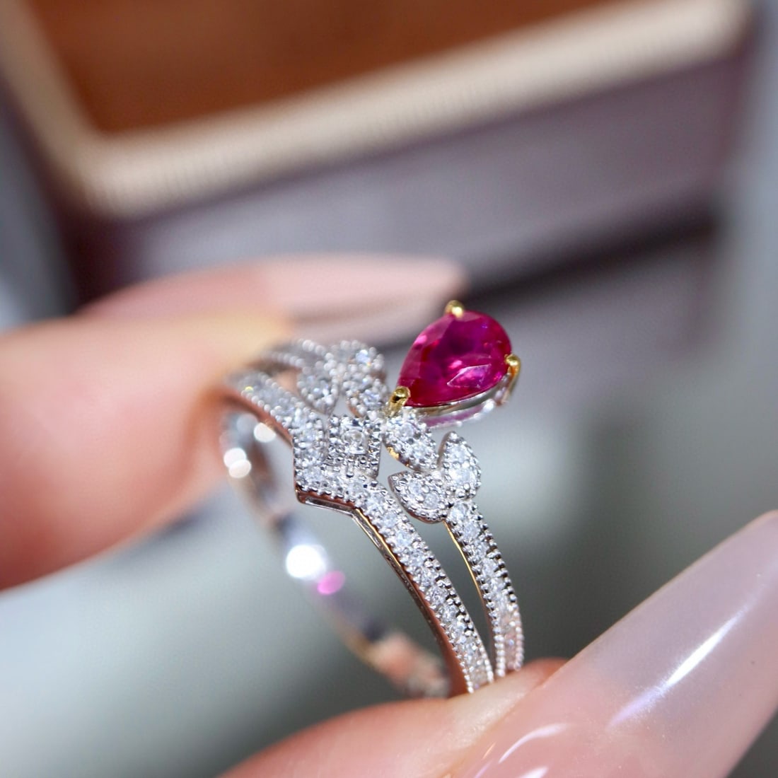 14k Gold 1.08 Ctw Natural Ruby & Diamond Ring - 2