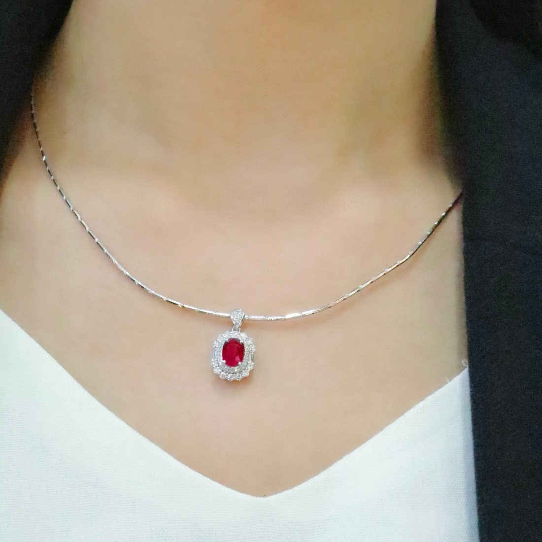 14k Gold 1.99 Ctw Natural Ruby & Diamond Pendant( Without Chain ) - 5