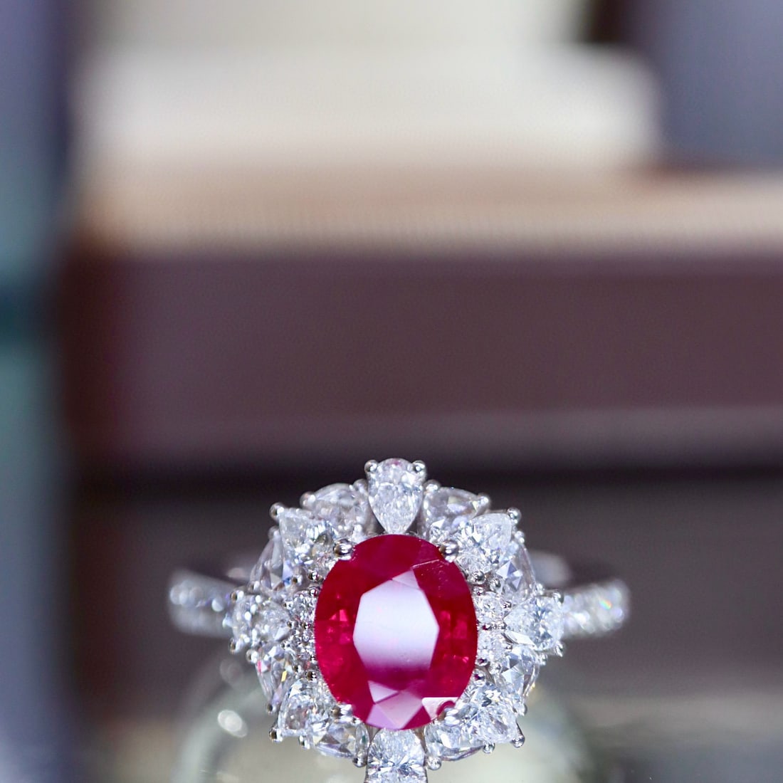 14k Gold 2.31 Ctw Vivid Red Natural Ruby & Diamond Ring - 4