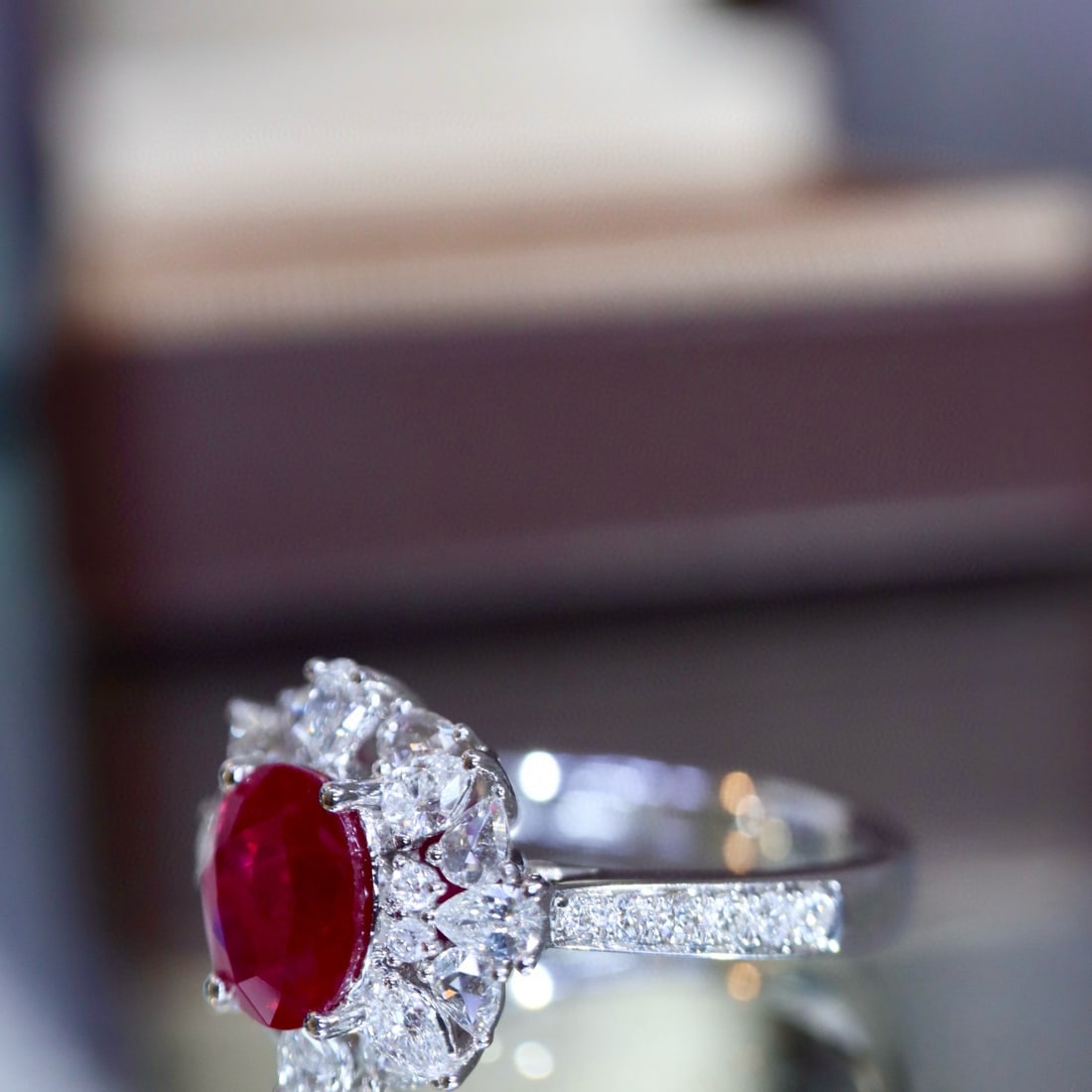 14k Gold 2.31 Ctw Vivid Red Natural Ruby & Diamond Ring - 7