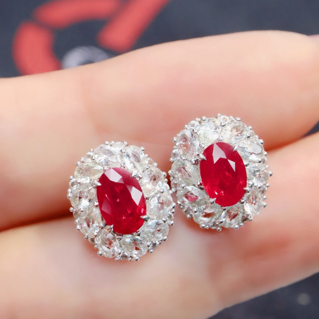 14k Gold 1.51 Ct Natural Ruby & Sapphire Earrings - 2