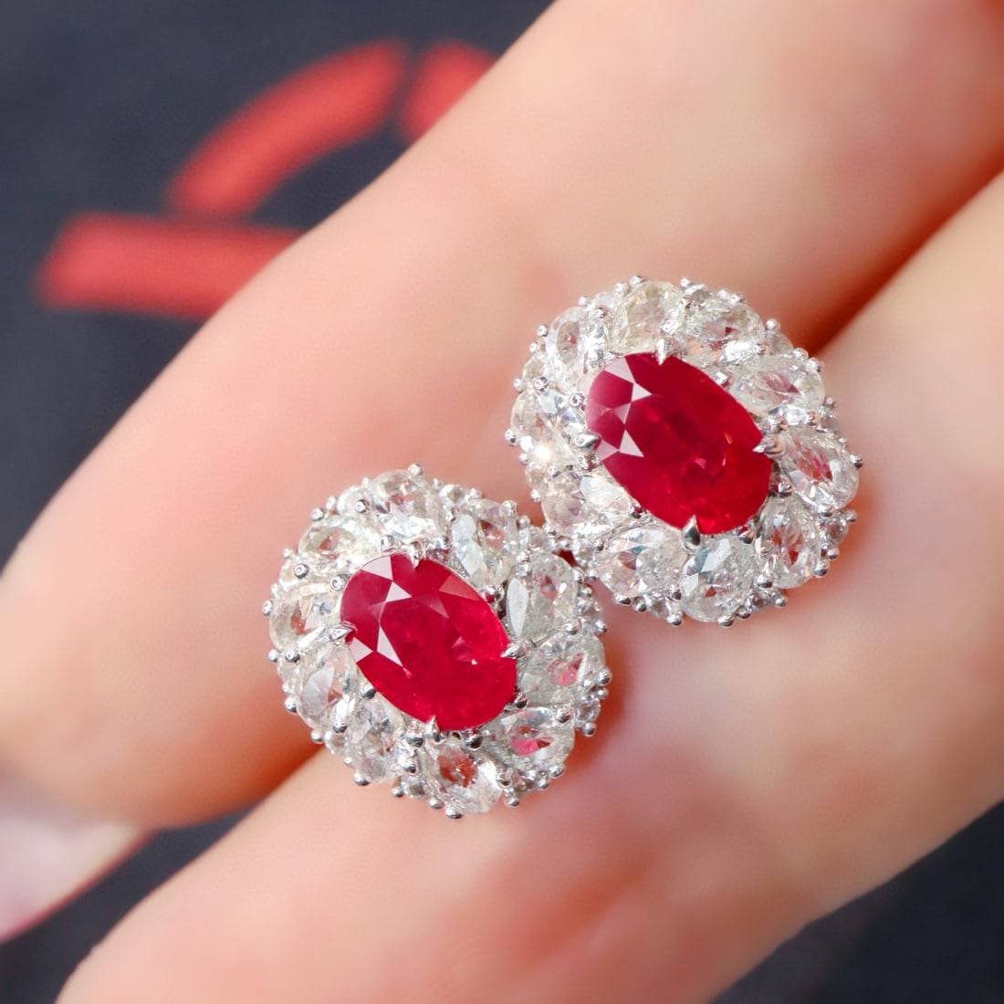 14k Gold 1.51 Ct Natural Ruby & Sapphire Earrings - 3