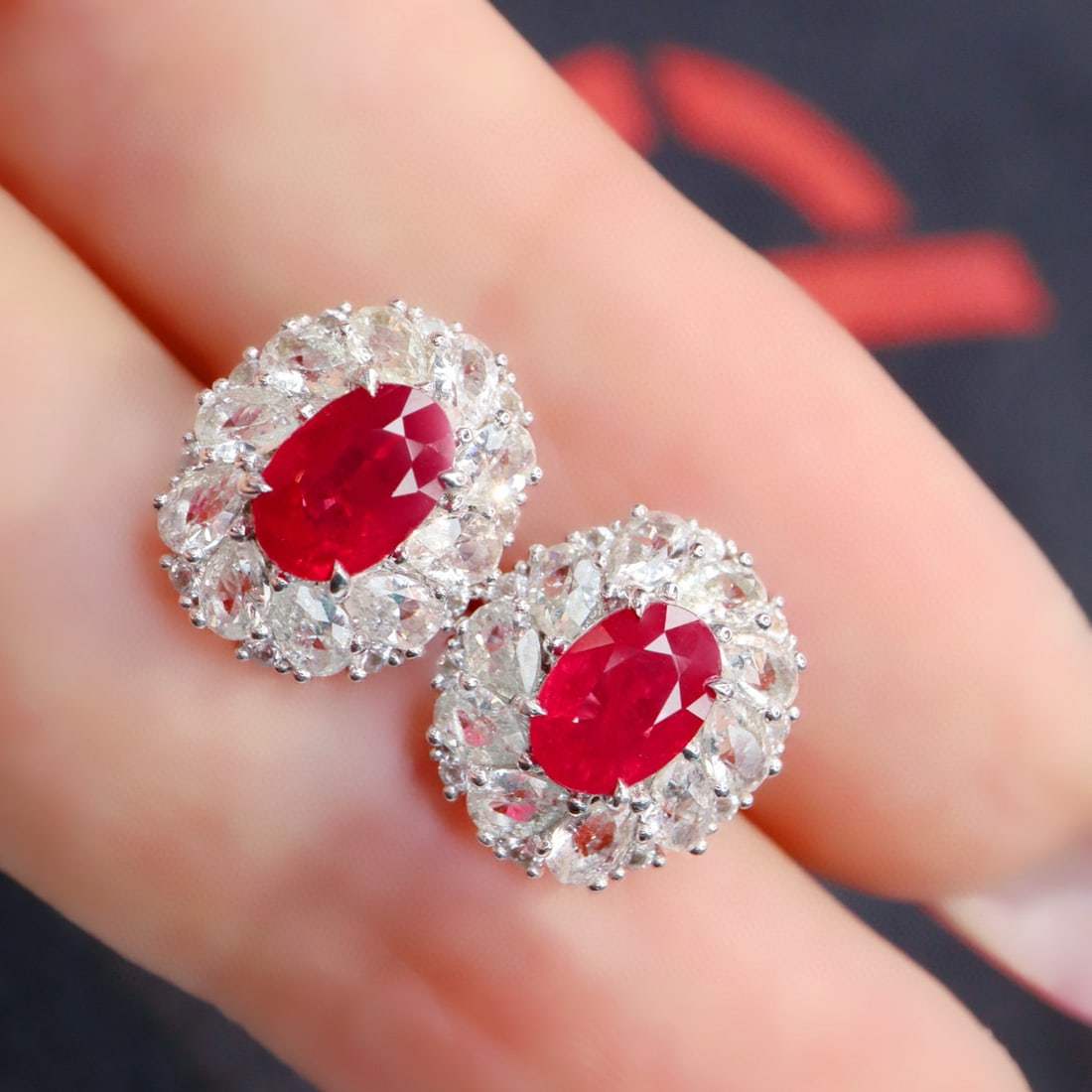 14k Gold 1.51 Ct Natural Ruby & Sapphire Earrings - 5