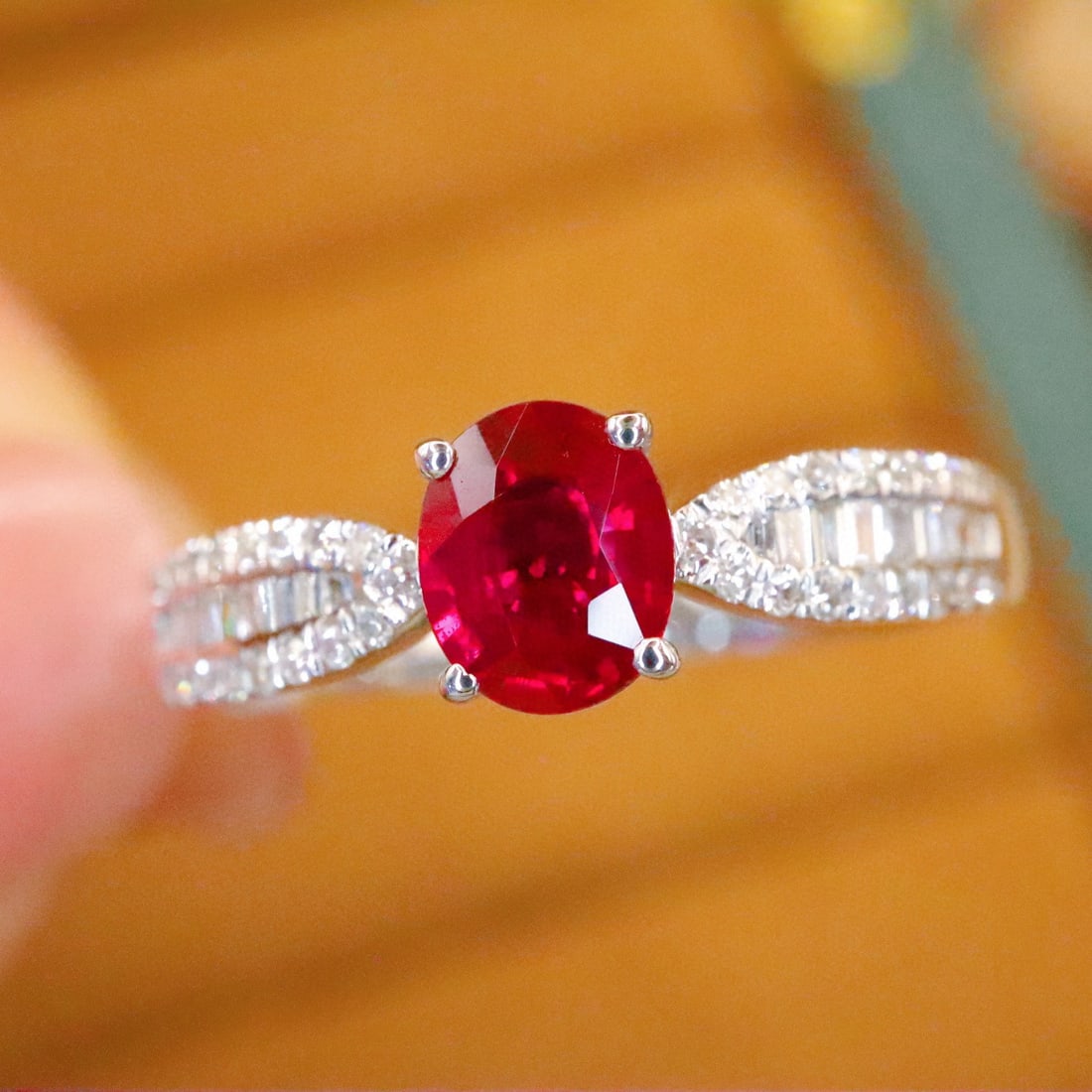 14k Gold 0.76 Ctw Natural Ruby & Diamond Ring - 5