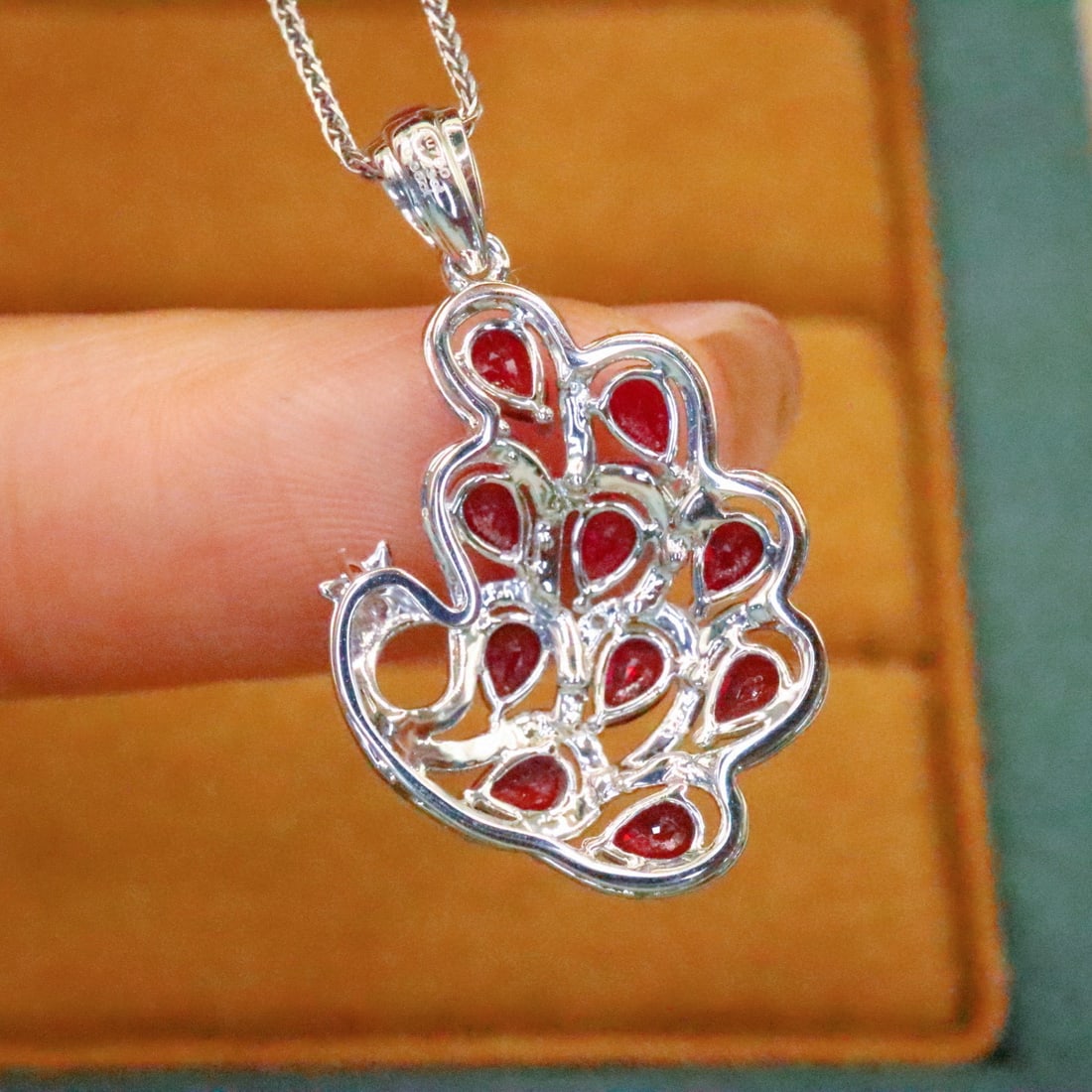 14k Gold 1.59 Ctw Natural Ruby & Diamond Pendant( Without Chain ) - 4