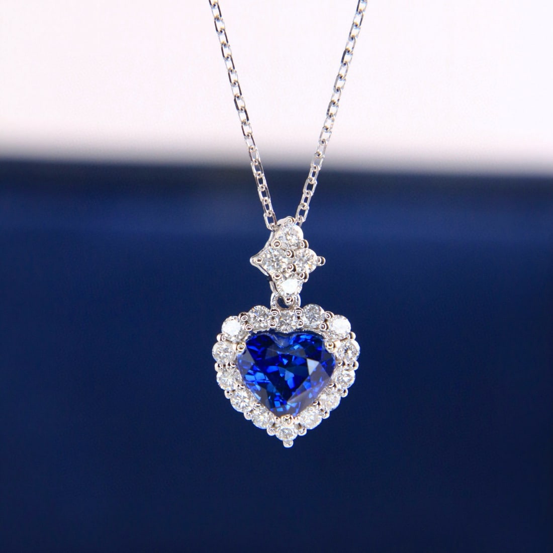 14k Gold 1.63 Ctw Natural Sapphire & Diamond Necklace - 4