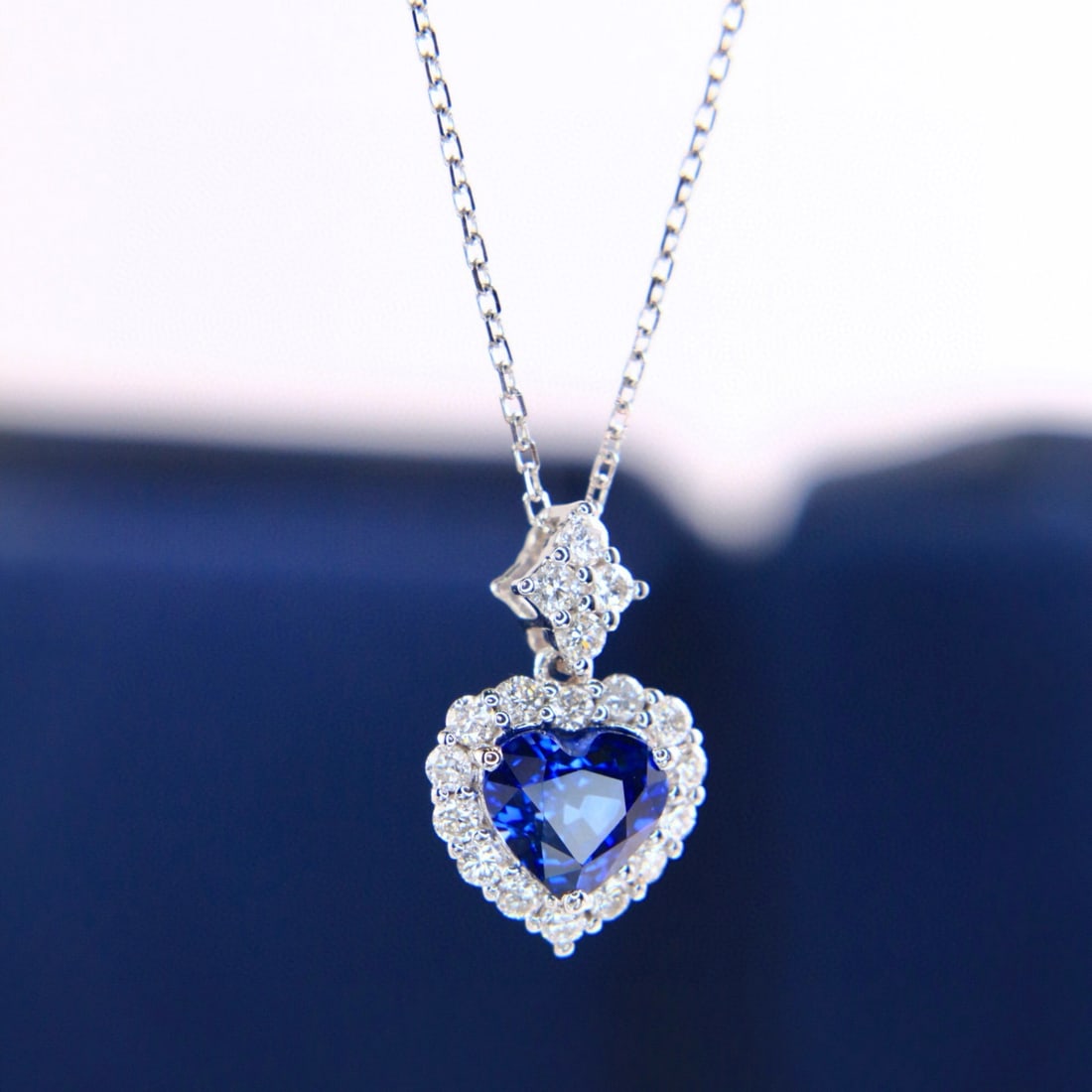 14k Gold 1.63 Ctw Natural Sapphire & Diamond Necklace - 5