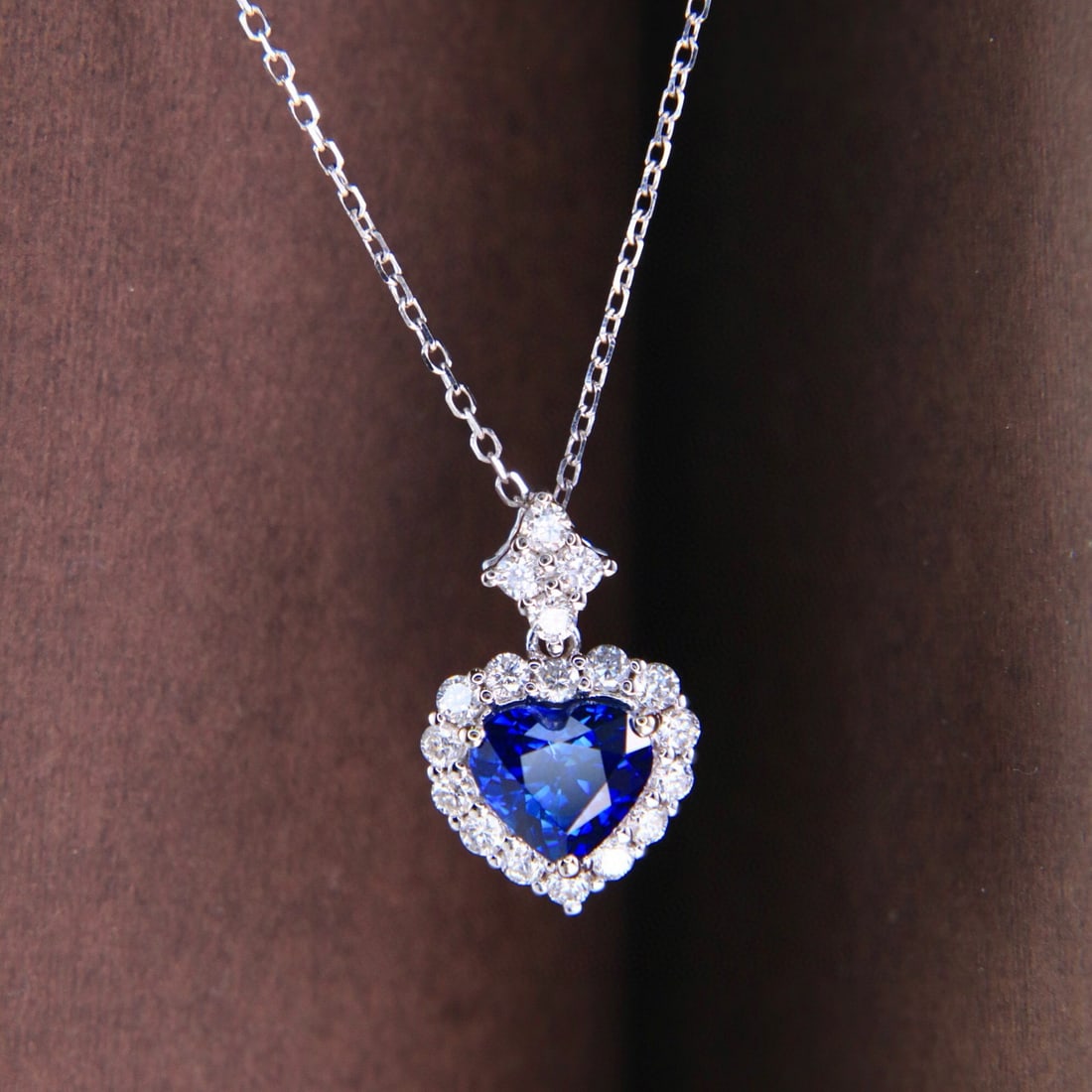 14k Gold 1.63 Ctw Natural Sapphire & Diamond Necklace - 6