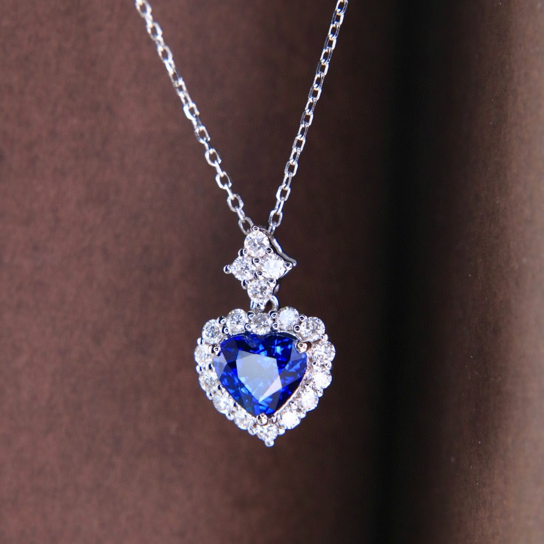 14k Gold 1.63 Ctw Natural Sapphire & Diamond Necklace - 7