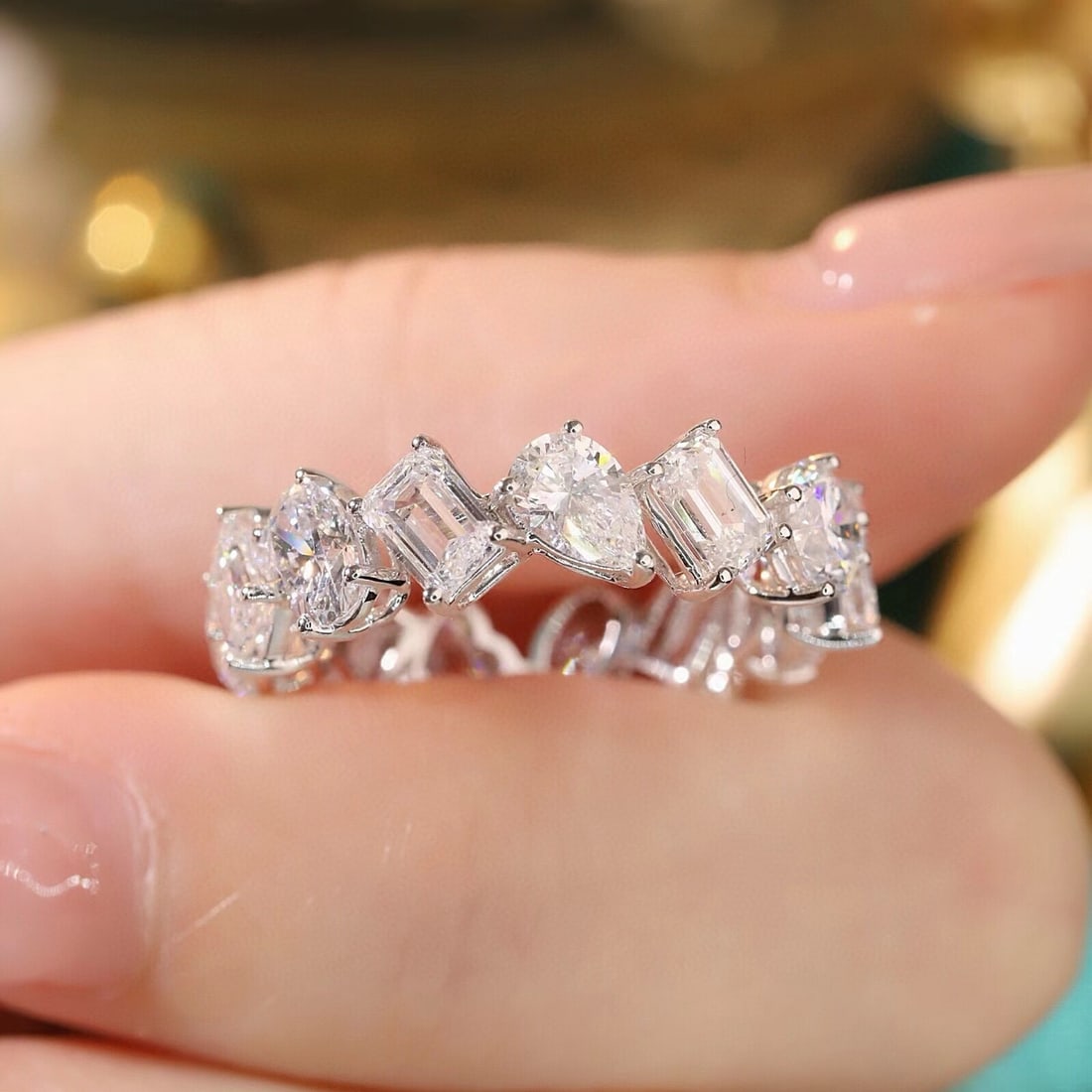 14k Gold 5.60 Ct Lab Grown Diamond Ring - 7