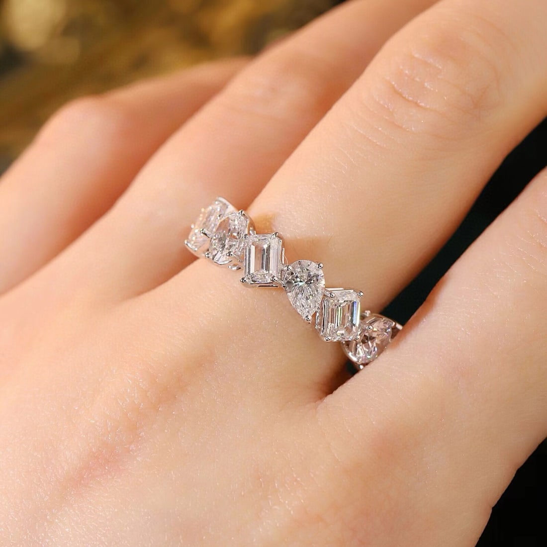 14k Gold 5.60 Ct Lab Grown Diamond Ring - 8