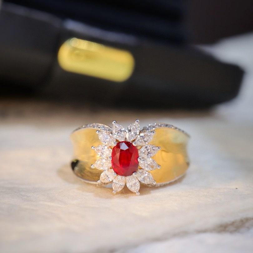 14k Gold 1.28 Ctw Natural Ruby & Diamond Ring - 3