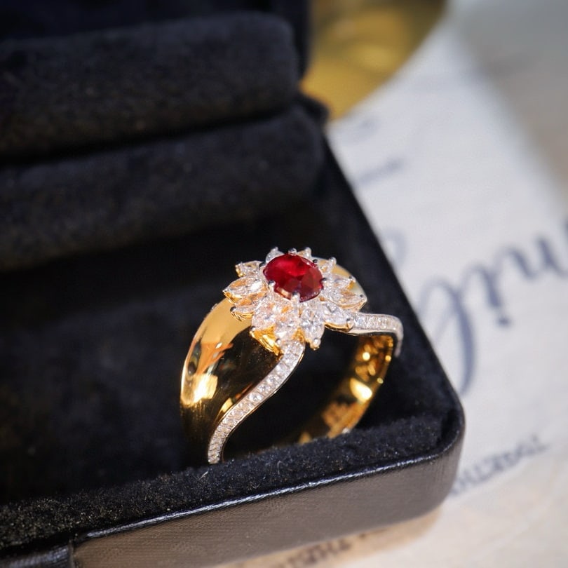 14k Gold 1.28 Ctw Natural Ruby & Diamond Ring - 4
