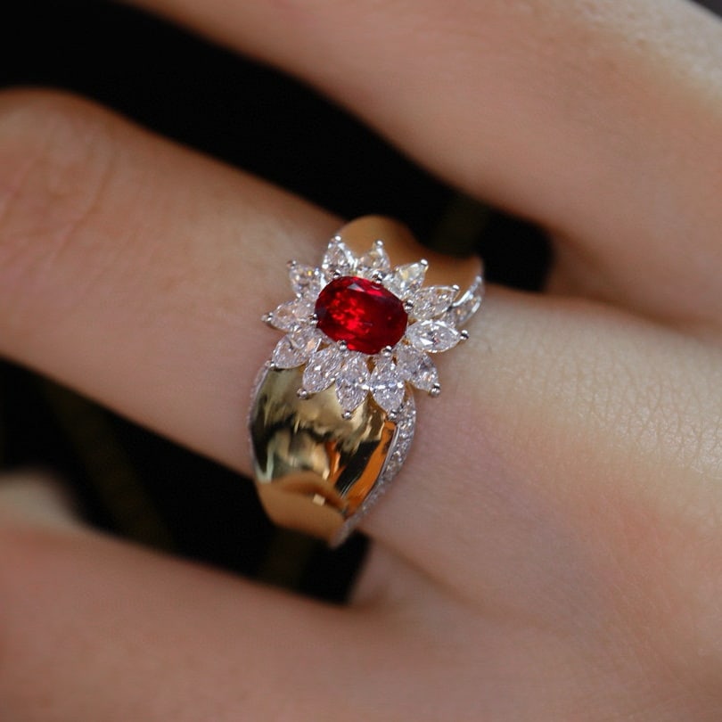 14k Gold 1.28 Ctw Natural Ruby & Diamond Ring - 5