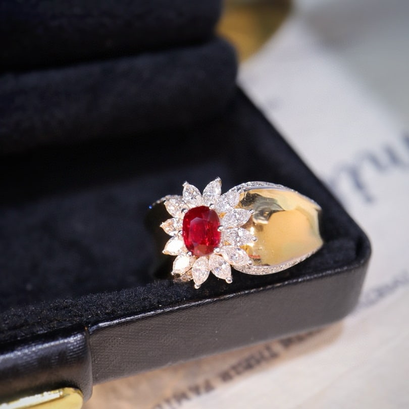 14k Gold 1.28 Ctw Natural Ruby & Diamond Ring - 6