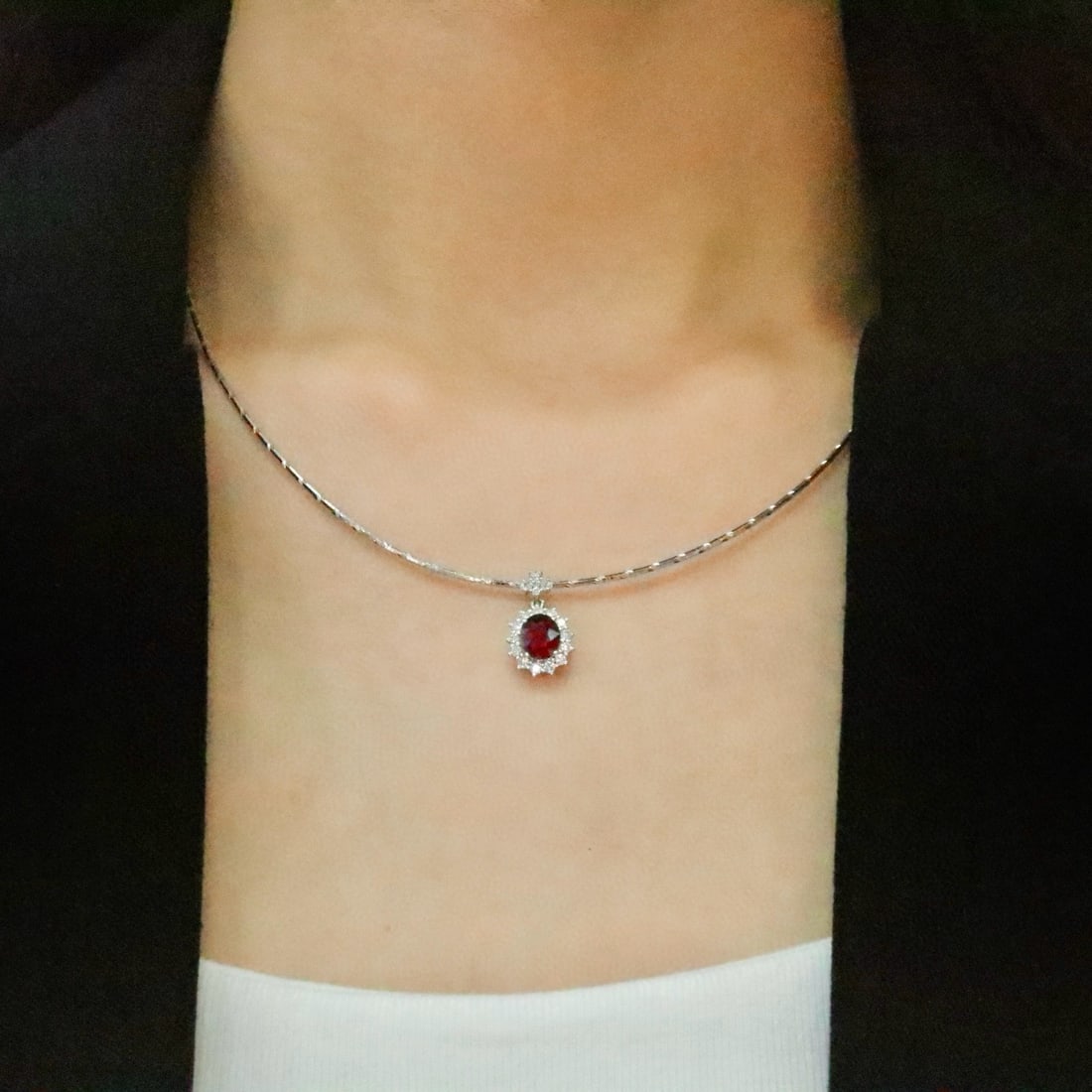 14k Gold 1.40 Ctw Natural Ruby & Diamond Pendant( Without Chain ) - 5
