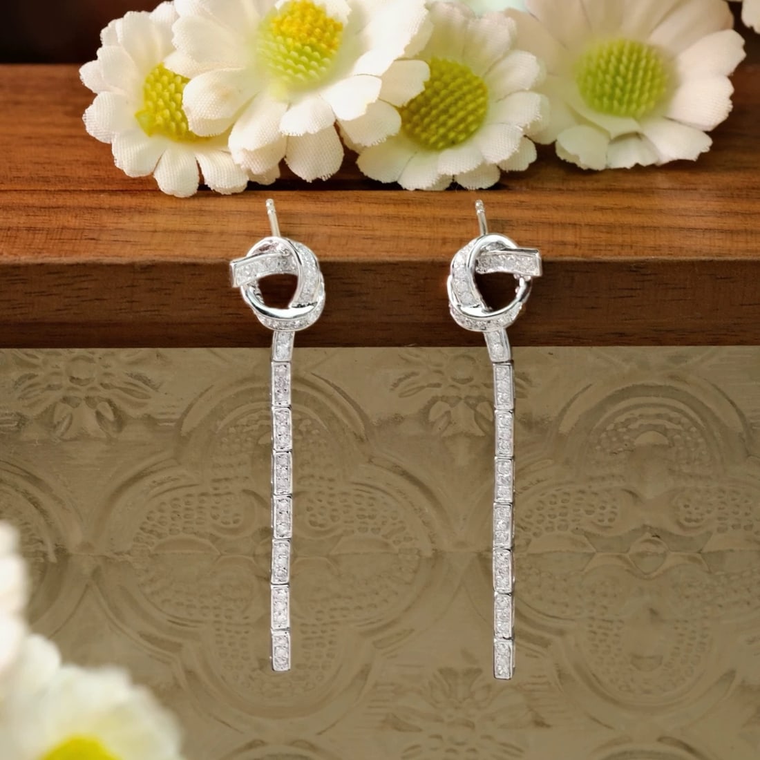 14k Gold 0.5 Ct Natural H Diamond Earrings - 5