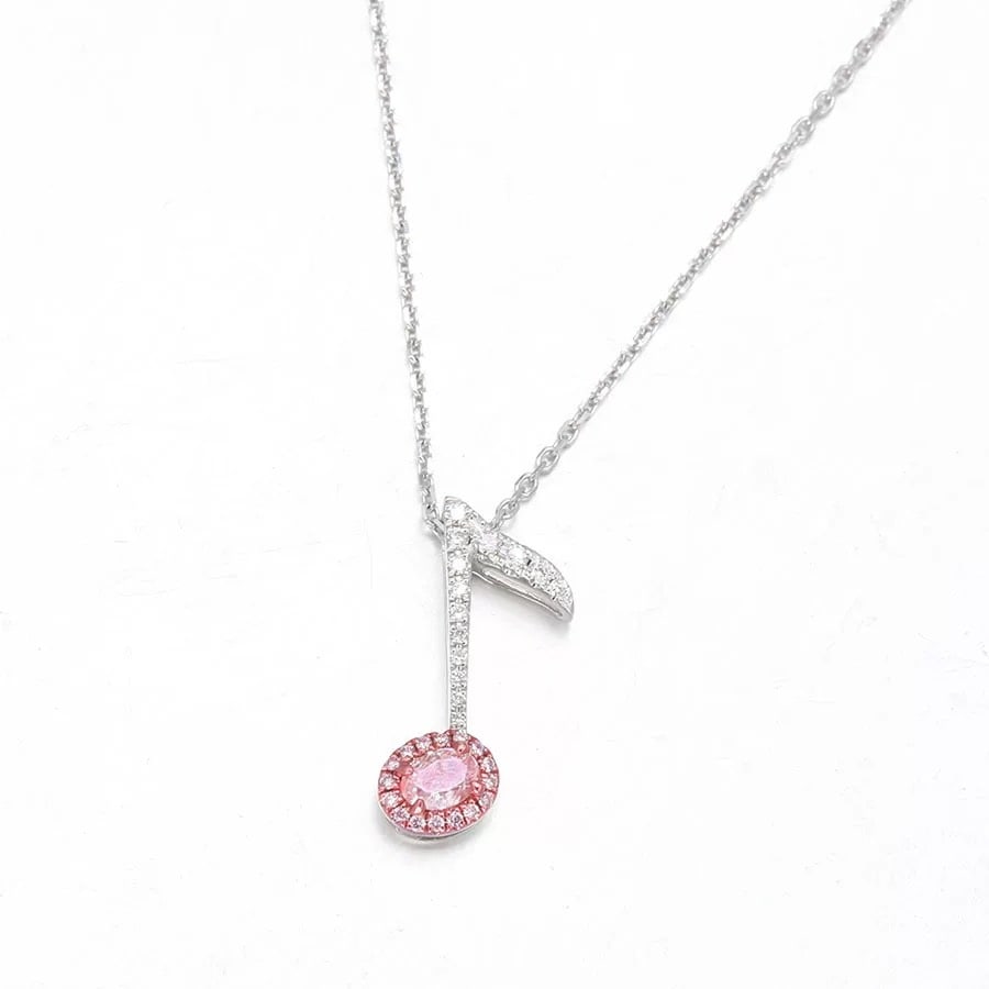 14k Gold 0.32 Ctw Natural Pink Diamond & Diamond Necklace (1 of 5)