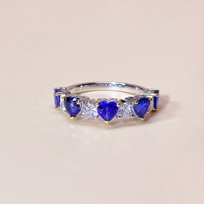 14k Gold 1.5 Ct Natural Sapphire & Sapphire Ring - 2