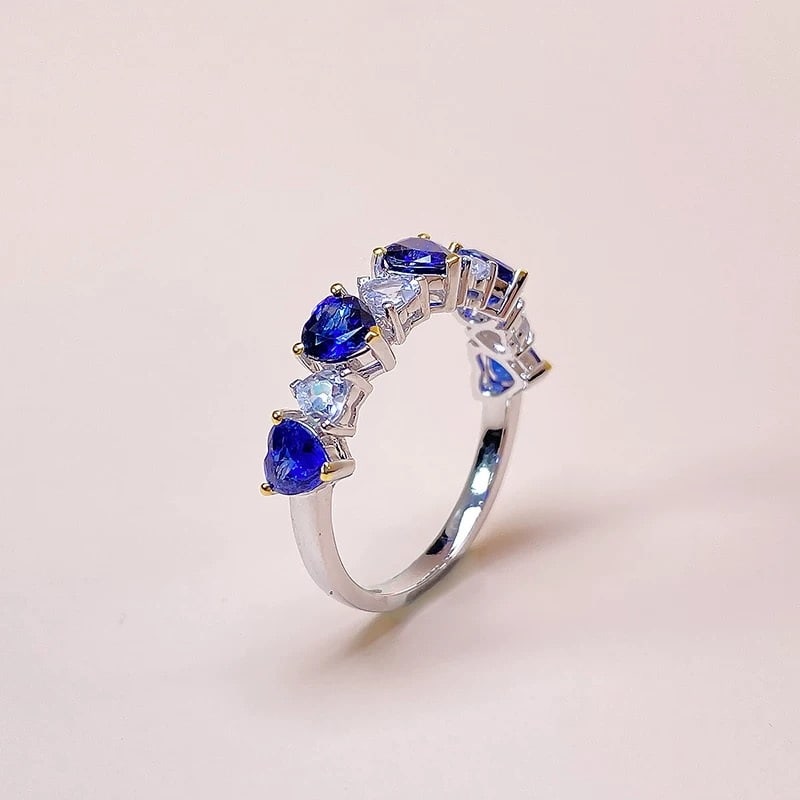 14k Gold 1.5 Ct Natural Sapphire & Sapphire Ring - 4