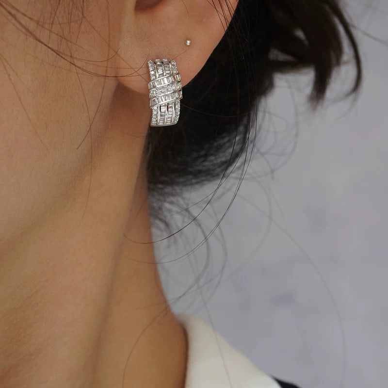 14k Gold 0.76 Ct Natural H Diamond Earrings - 4