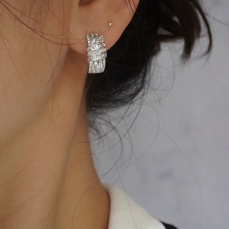 14k Gold 0.76 Ct Natural H Diamond Earrings - 5