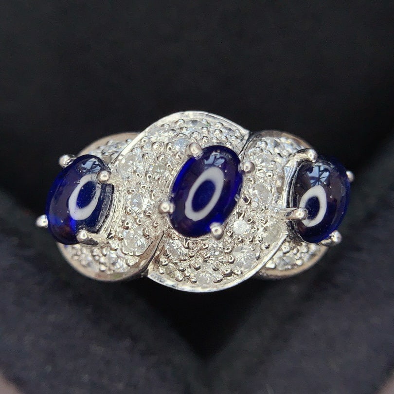14k Gold 2.3 Ct Natural Sapphire & Diamond Ring (1 of 7)