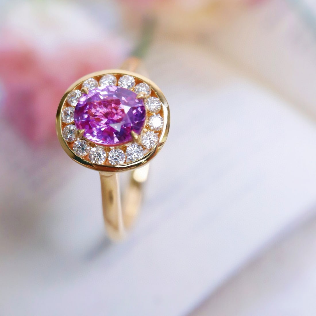 14k Gold 1.33 Ctw Natural Sapphire & Diamond Ring - 3
