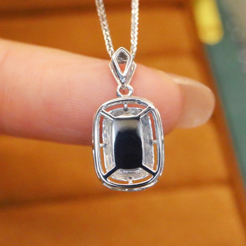 14k Gold 1.28 Ctw Natural Sapphire & Diamond Pendant( Without Chain ) - 4