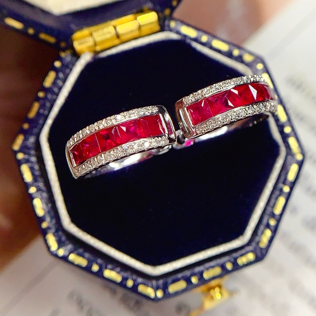 14k Gold 1 Ct Natural Ruby & Diamond Earrings - 3